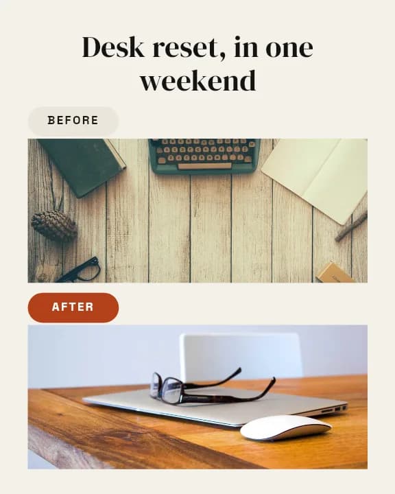 Instagram Portrait Post template: Before & After
