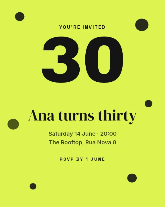Instagram Portrait Post template: Birthday Invite
