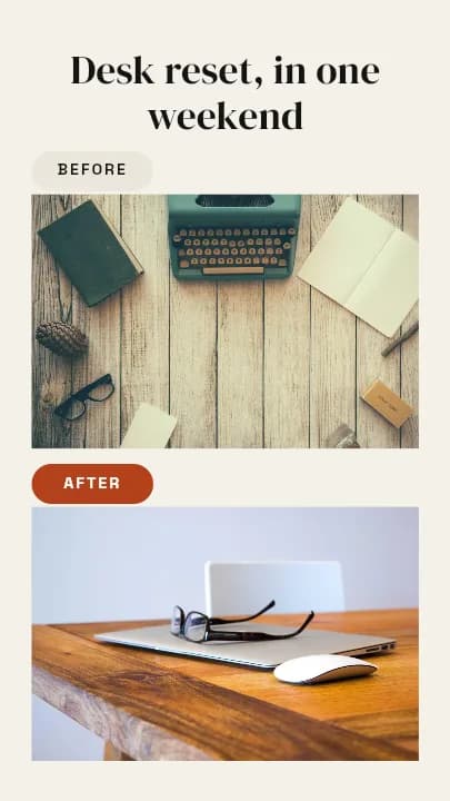 Instagram Reel Cover template: Before & After