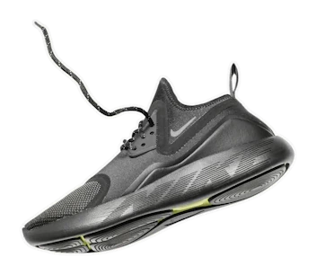 The same trainer with its background removed, on a transparency checkerboard