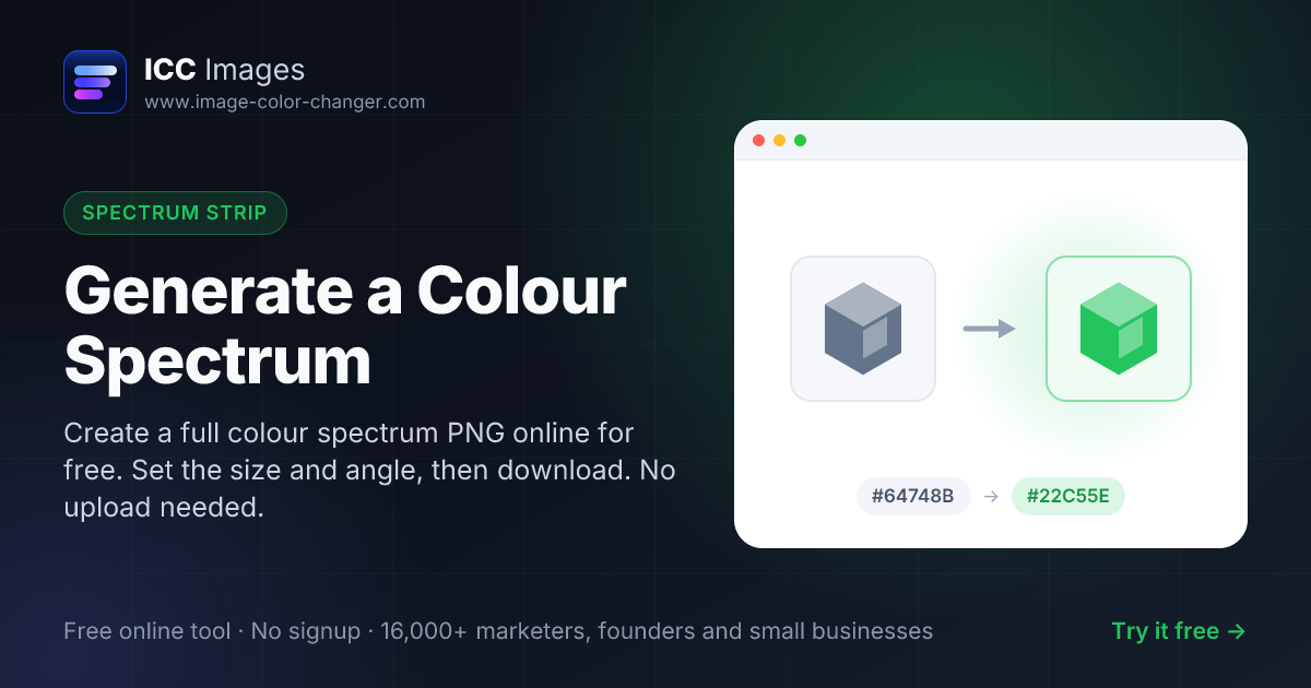 Generate a Colour Spectrum Image Online Free — Full Hue Ramp